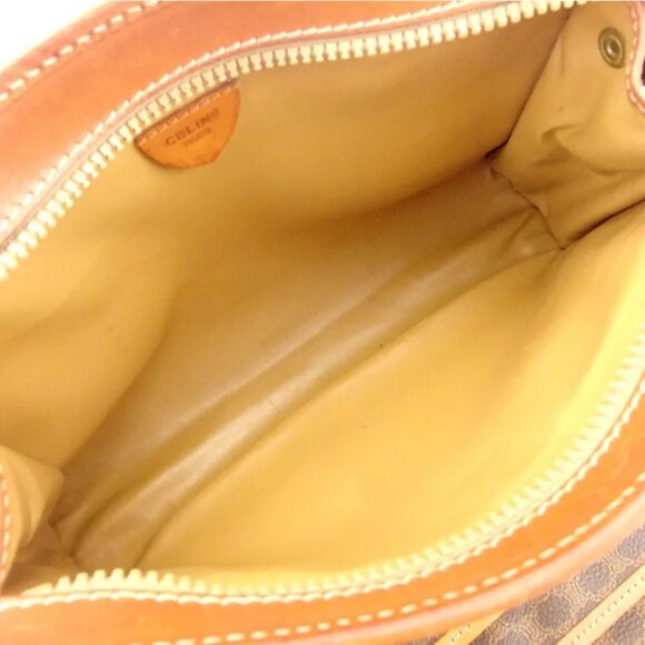 CELINE Clutch Bag Macadam Beige PVC Leather Used Authentic T10374 - Picture 7 of 9